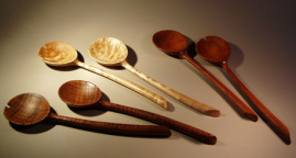 Wooden spoon and sculpture by Holly Tornheim